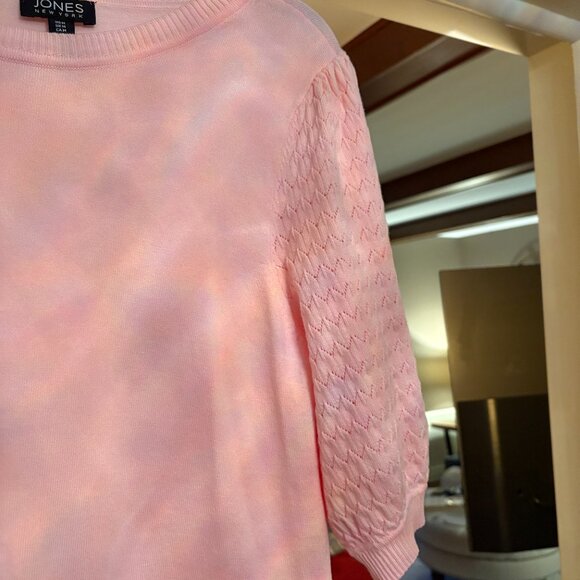NWT Jones New York Pink Puffy Sleeve Lightweight Sweater. Size M (runs big) - Picture 6 of 10